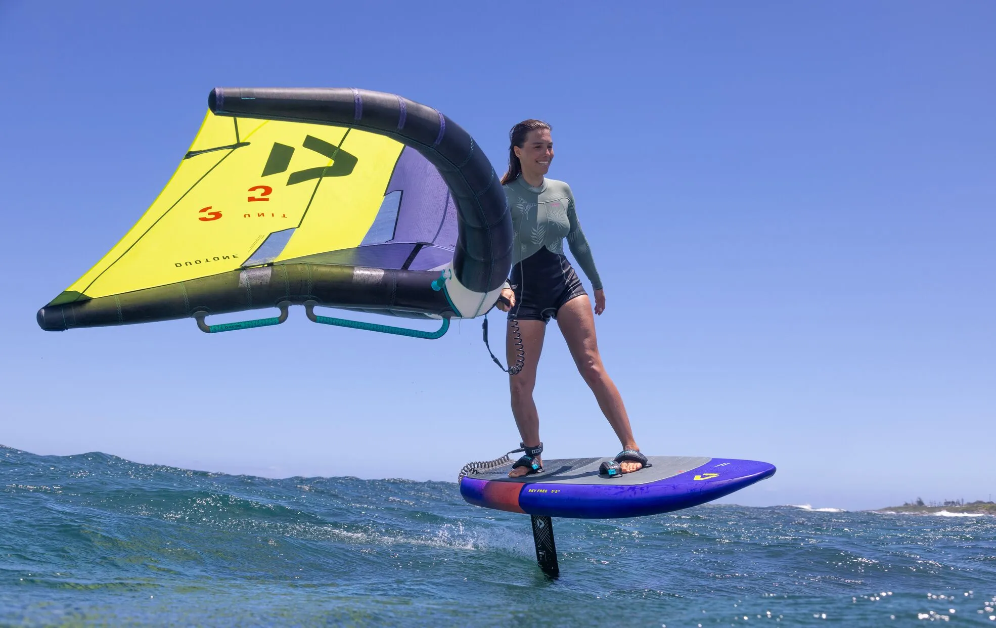 Wingfoil session on flat water, Essaouira bay, wing and board coaching, Morocco